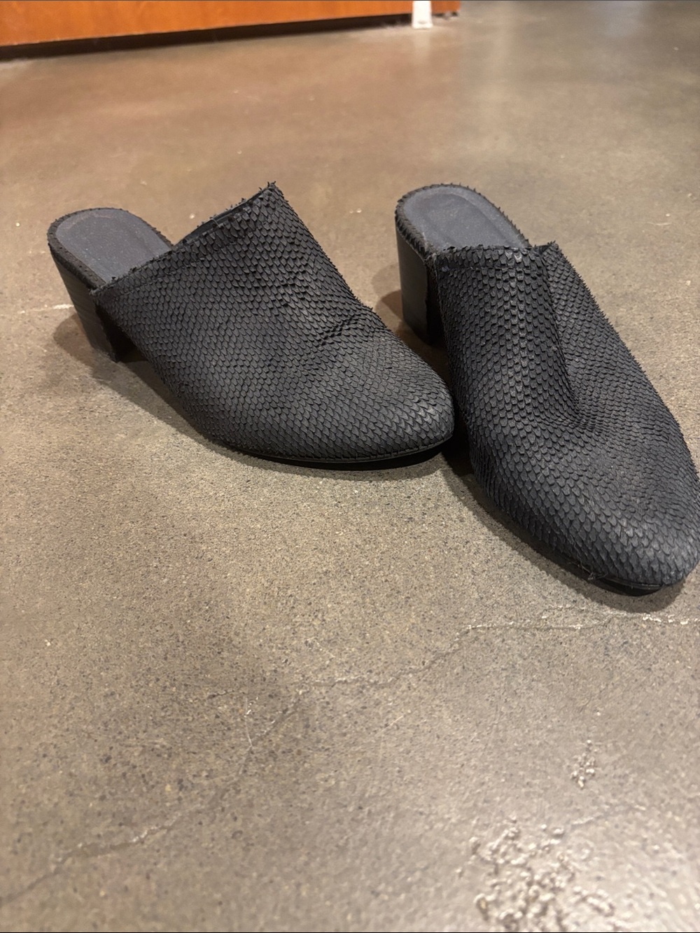 Very Volatile Black Textured Mule Clogs